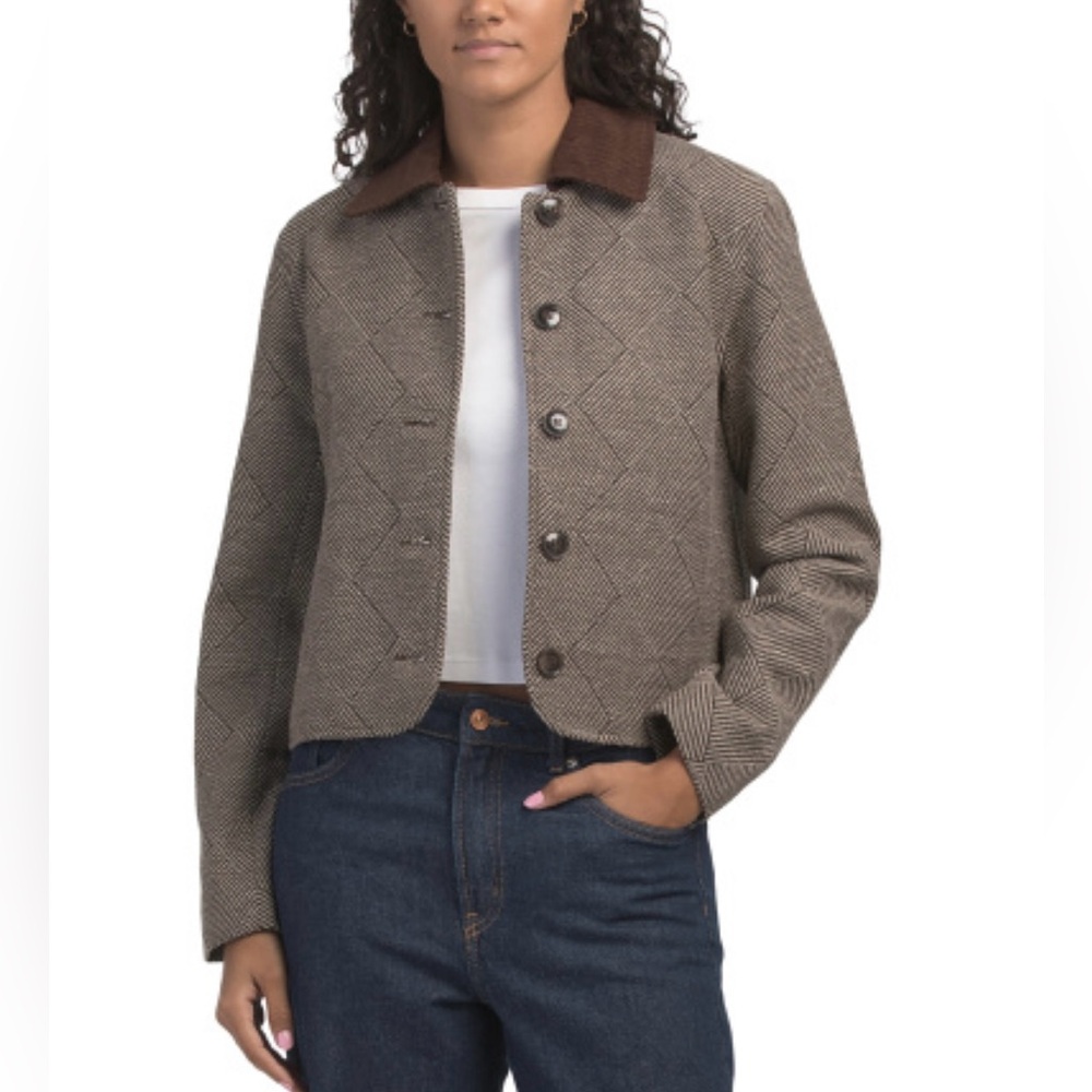 Bagatelle Collection Elegant Woolen Jacket with Corduroy Collar SMALL NWT